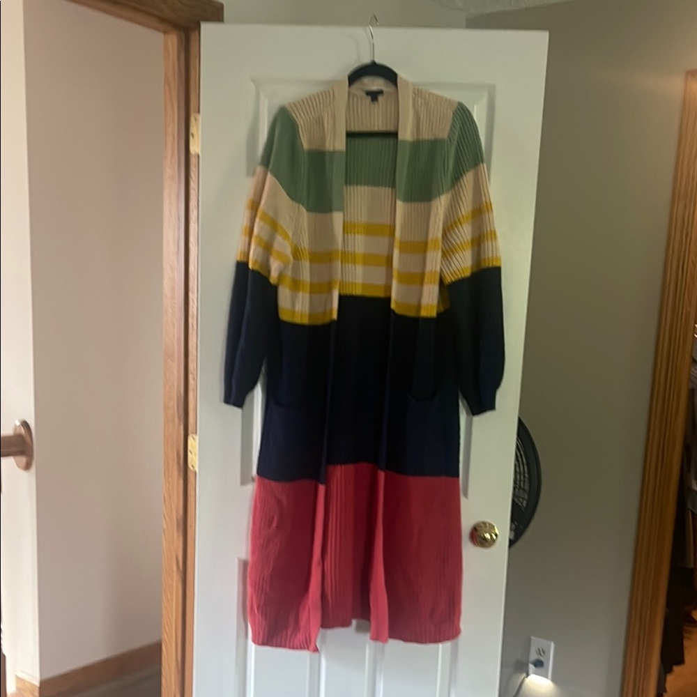 Torrid Green and Yellow Color-Block Cardigan Sweater